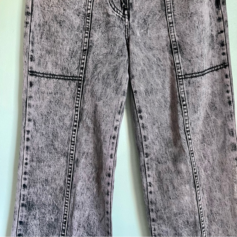 Ulla Johnson Albie Lilac Belted High Waisted Wide Leg Jeans Women’s 0 Acid Wash - Picture 10 of 16